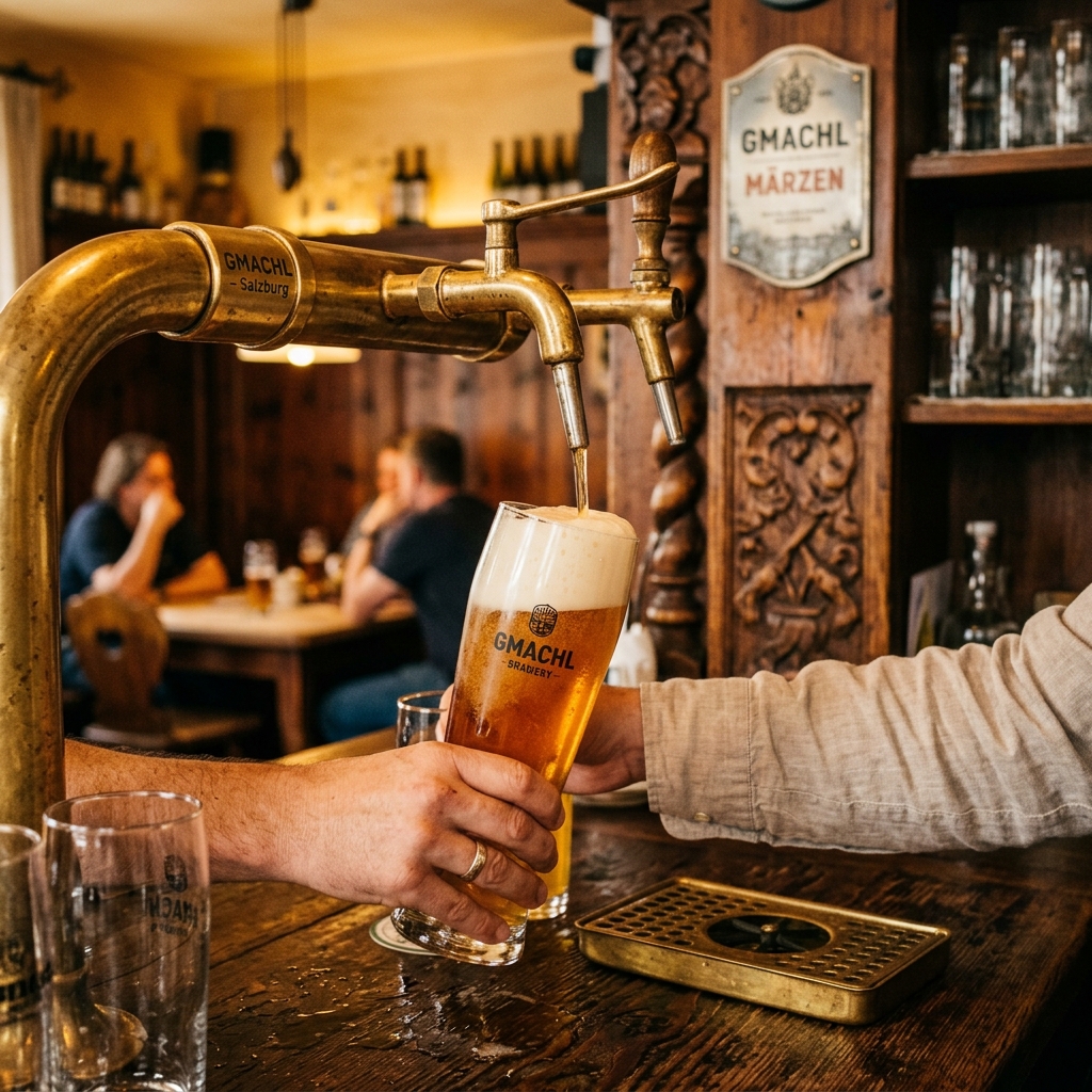 Frisch gezapftes Lugeck Spezial Bier vom Fass